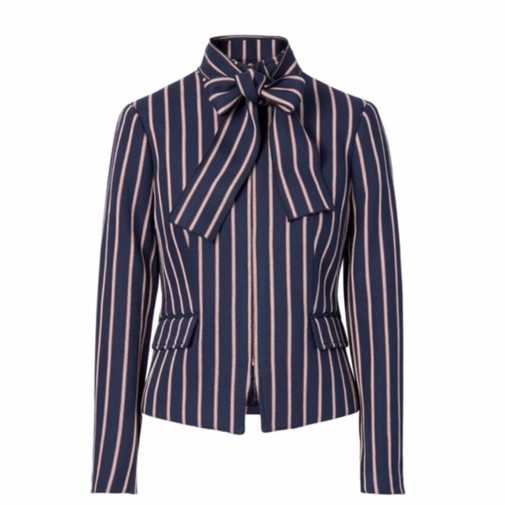 Banana Republic Stripe Bow-Neck Jacket